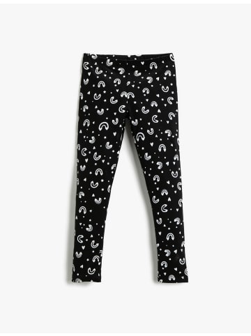 KOTON Leggings in Schwarz Gemustert
