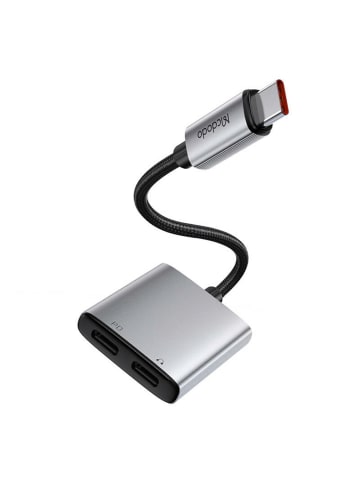 Mcdodo Mcdodo 2 in 1 Audio-Adapter USB-C auf 2x USB-C Laden und in Silber