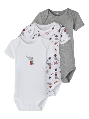 name it Unisex Baby Kurzarm-Body-Set Grey Melange 50