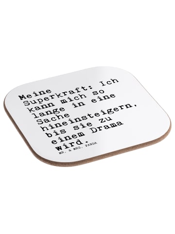 Mr. & Mrs. Panda Untersetzer für Gläser Meine Superkraft: Ich ka... in Weiß