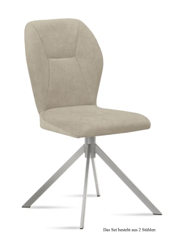 58 aufm Kessel ESSZIMMERSTUHL (2er-Set) Dorthy 51x92x60 Edelstahl/Natur