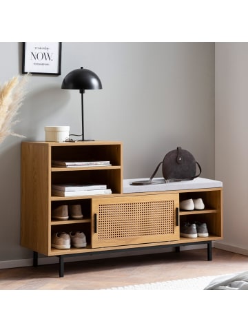 KADIMA DESIGN Schuhbank mit Sitzfläche 120x75,5x40 cm Garderobenbank Eiche-Dekor,