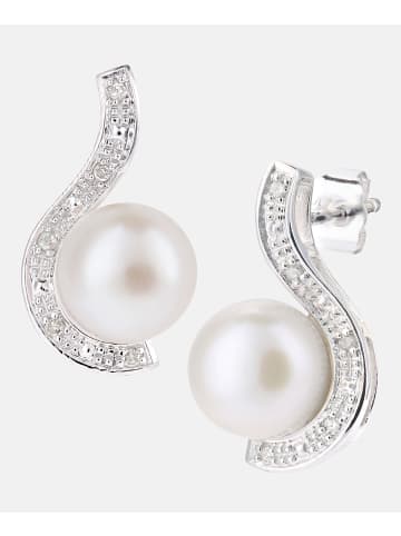 Diamant L'éternel Ohrstecker aus 375 Weißgold mit Diamant mit Perle