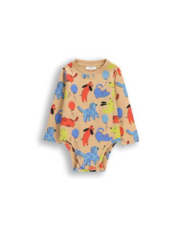 Coccodrillo Langarm-Babybody in beige