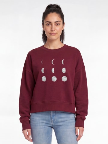 wat? Apparel Sweatshirt Moonphases in Weinrot