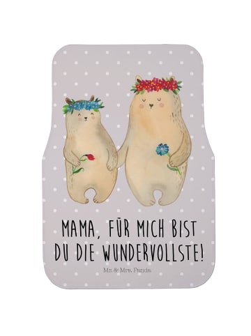 Mr. & Mrs. Panda Automatte Bären mit Blumenkranz mit Spruch in Grau Pastell