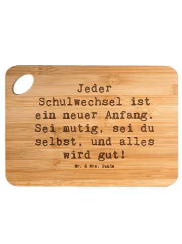 Mr. & Mrs. Panda Vesperbrettchen Spruch Einen Schulwechsel bewäl... in Braun