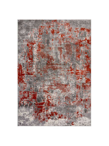 KADIMA DESIGN Abstrakte Kunst-Teppiche in Premium-Qualität in Rot-Grau