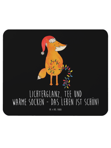 Mr. & Mrs. Panda Mauspad Fuchs Weihnachten mit Spruch in Schwarz