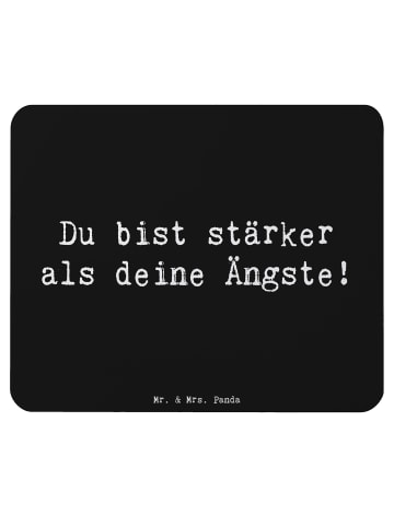 Mr. & Mrs. Panda Mousepad Spruch Angst überwinden mit Spruch in Schwarz