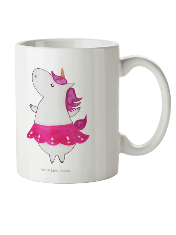 Mr. & Mrs. Panda Camping Tasse Einhorn Ballerina ohne Spruch in Weiß