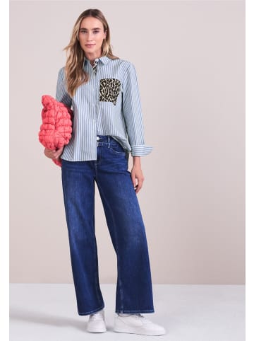 Street One Gestreiftes Oberteil mit Kragen in Original Blue