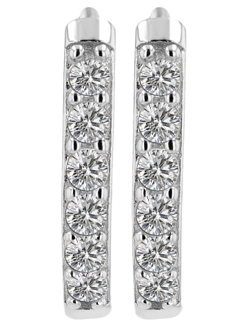 Adeliás Damen Ohrringe – Klappcreole aus 925 Silber in weiß