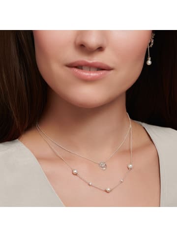 Thomas Sabo Kette Perlen Mit Steinen in silber, weiß