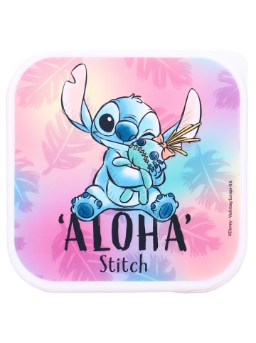 Lilo & Stitch Disney Stitch Brotdose Snackbox 3-in-1 Set mit stapelbaren Behältern in Pink