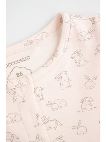 Coccodrillo Baumwollstrampler mit langen Ärmeln in gedämpftes Rosa