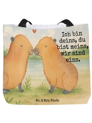 Mr. & Mrs. Panda Shopper Capybara Liebe Design mit Spruch in Weiß