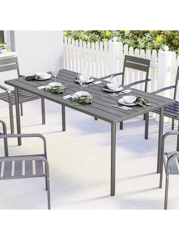 Outsunny Gartentisch in Dunkelgrau 165L x 80B x 74H cm