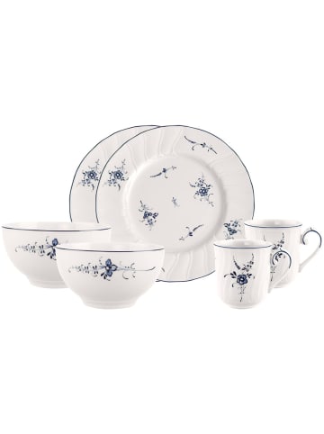 Villeroy & Boch 6er Set Frühstücks-Set Vieux Luxembourg in weiß-blau