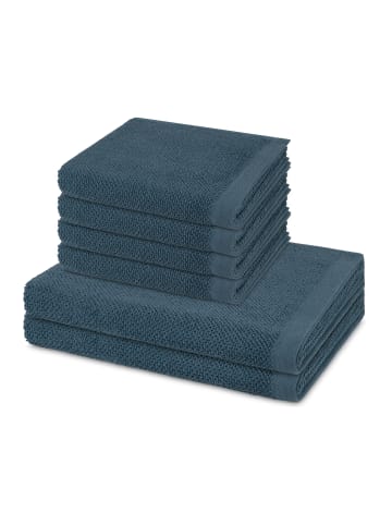 Möve 4 X Handtuch 2 X Duschtuch im Set Bliss in Steel blue