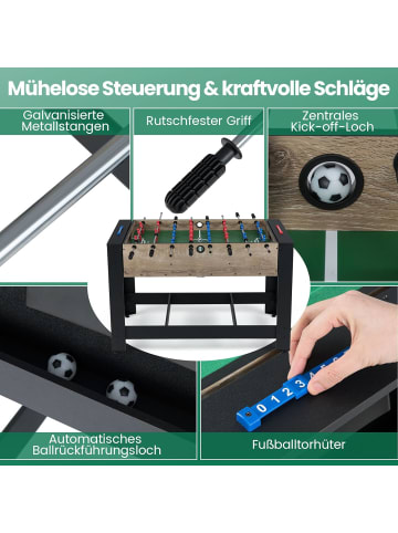 COSTWAY 2 in 1 Multi Spieltisch Tischkicker in Schwarz