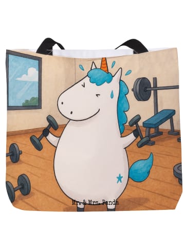 Mr. & Mrs. Panda Badetasche Einhorn Fitness Design ohne Spruch in Weiß