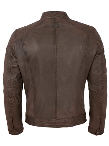 Milestone Lederjacke Lammnappa in Tabakbraun