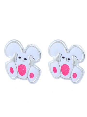 schmuck23 Ohrringe 925 Silber Hase in Weiss
