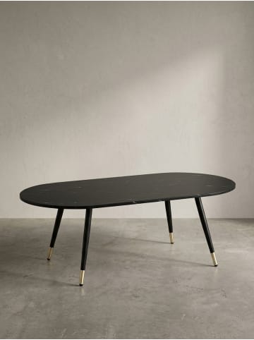 KADIMA DESIGN Couchtisch 120x60x41,5 cm mit Marmor Optik Modern, Design in Schwarz