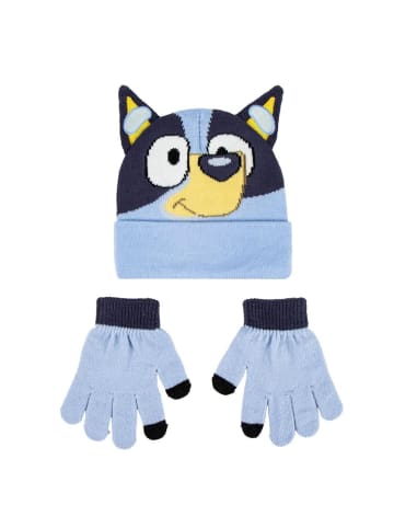 COFI 1453 Bluey Winter Accessoire-Set – Mütze und Handschuhe im TV-Design in Mehrfarbig