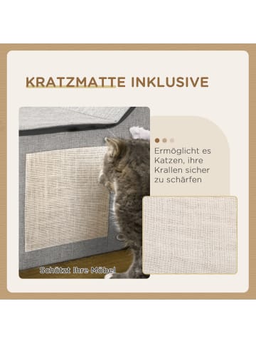 Pawhut Katzenhöhle Grau 65L x 41B x 45,5H cm