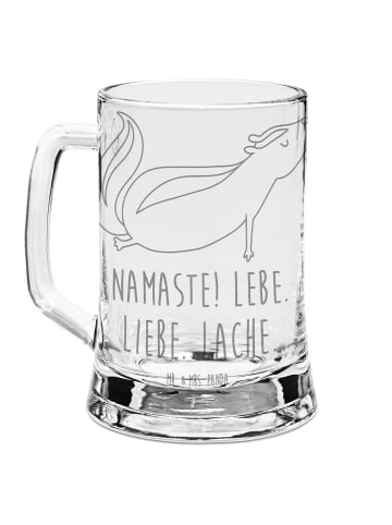 Mr. & Mrs. Panda Seidel Stinktier Yoga mit Spruch in Transparent