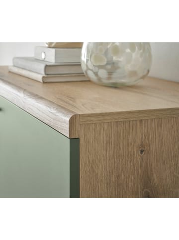 Furn.Design Highboard Salbei grün, Eiche skandinavisch 107 cm, Kommode mit viel Stauraum