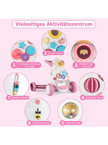 COSTWAY Lauflernwagen Baby 10-36 Monate in Rosa