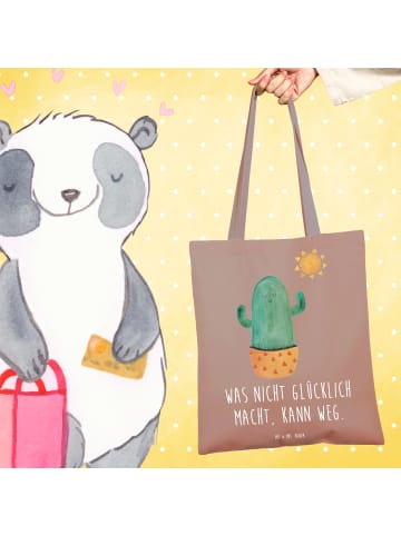 Mr. & Mrs. Panda Shopper Kaktus Sonne mit Spruch in Braun Pastell