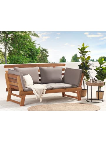 Beliani Gartenbank PORTICI in Braun - (W) 210 x (H) 82 x (L) 66 cm