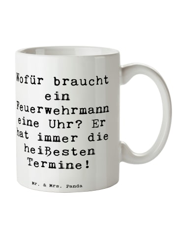 Mr. & Mrs. Panda Geschenktasse Spruch Feuerwehrmann Termine mit ... in Weiß