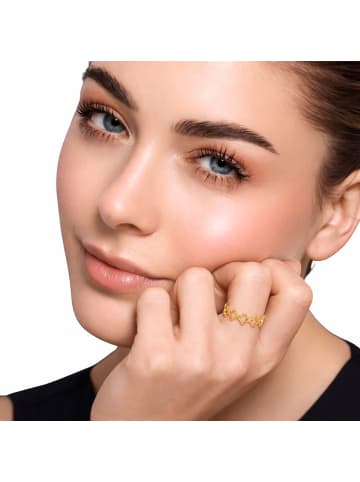 Steel_Art Eleganter Ring Damen Pilus goldfarben in goldfarben