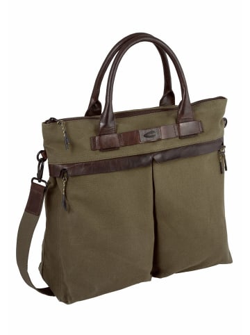 Camel Active Umhängetasche aus Canvas und Leder im Herritage Look in Khaki