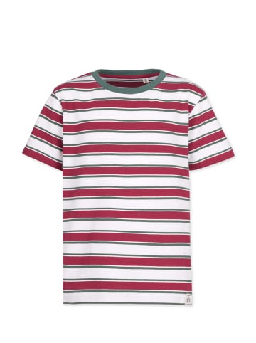 Band of Rascals T-Shirt " Dual Stripe " in brick-red-cilantro-green