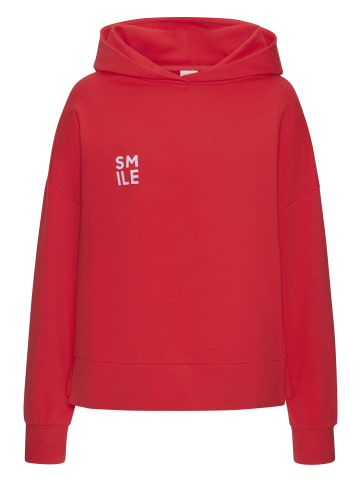 LASCANA Kapuzensweatshirt in rot, flieder bedruckt