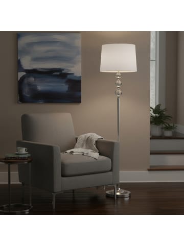 relaxdays Stehlampe in Silber/ Weiß - (H)155 x Ø 35,5 cm