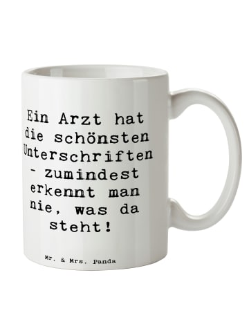 Mr. & Mrs. Panda Kaffeetasse Spruch Arzt Unterschrift mit Spruch in Weiß