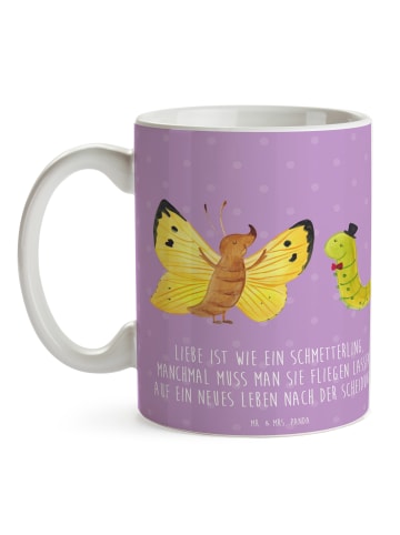 Mr. & Mrs. Panda Kaffeetasse Scheidung Neuanfang mit Spruch in Lavendeltraum