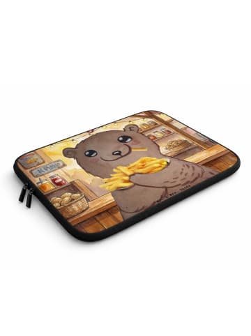 Mr. & Mrs. Panda Laptop Tasche Bär Pommes verliebt Design ohne S... in Weiß