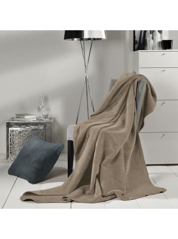 Erwin Müller Baumwolle Wohndecke in taupe