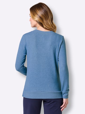 WITT WEIDEN Shirt in mittelblau-meliert