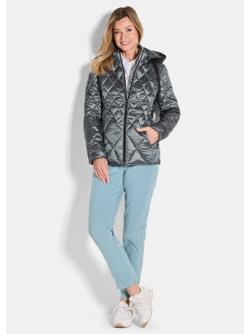 GOLDNER Kurzgröße:  Winterjacke mit Metallic-Glanz in graugrün