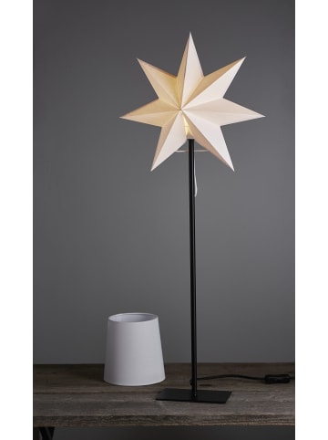 STAR Trading Tischlampe 'Frozen' mit Wechselschirm, weiß, 85cm/75cm in Silber