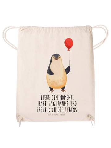 Mr. & Mrs. Panda Baumwollbeutel Pinguin Luftballon mit Spruch in Creme
